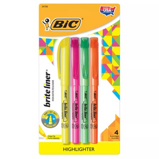 BỘ 4 MÀU BÚT DẠ QUANG NÉT VỪA Bic Brite Liner Highlighter, Medium Tip