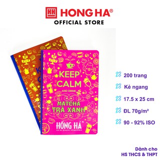 Vở kẻ ngang 200 trang Hồng Hà Study Keep Calm &amp; Matcha Trà Xanh 1400