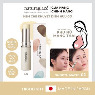 Kem che khuyết điểm hữu cơ naturaglacé Correcting Stick (02 - Smooth Matte), an toàn cho mẹ bầu và da nhạy cảm, 4g