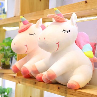 GẤU BÔNG NGỰA MỘT SỪNG KÌ LÂN UNICORN NGỒI DỄ THƯƠNG CHO BÉ (25CM--->40CM) HÀNG CAO CẤP