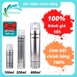 Gôm xịt tóc nam Butterfly Shadow 150ml 320ml 600ml tạo kiểu giữ nếp siêu cứng hàng cao cấp