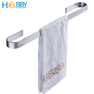 Thanh treo khăn tắm HOBBY HOME DECOR KN1 nhôm sơn tĩnh điện dán gạch men - có 2 kích thước- 2 màu - kèm keo dán
