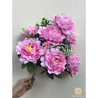 Chùm Hoa Mẫu Đơn - Hoa Lụa Cao Cấp