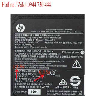 Sạc laptop HP 19.5v 6.15a chân kim to bh 1 năm