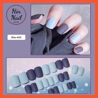 Bộ 24 móng tay giả Hin Nail tông màu tím mộng mơ