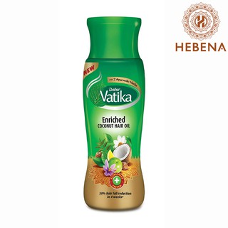 [Tặng KĐR Dabur Red 45g] Dầu dừa dưỡng tóc - Dabur Vatika Enriched Coconut Hair Oil (SPK) - hebenastore