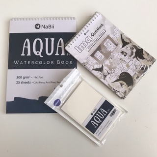 Mua 1 tặng 1] Giấy NaBii Aqua Fat 300gsm - Giấy Vẽ Màu Nước - Quà đọc mô tả