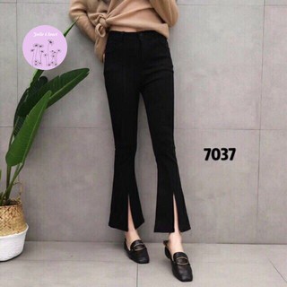 quần ống loe sẻ trước, cạp cao_889