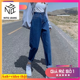 QUẦN BAGGY JEAN NỮ TRƠN CƠ BẢN MÀU XANH ĐẬM, XANH NHẠT, XÁM, ĐEN CAO CẤP NITIQC ĐỦ SIZE CHẤT VẢI SIÊU ĐỈNH SIÊU MỀM MỊN