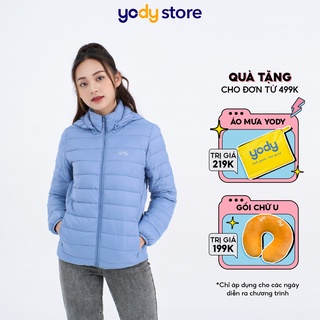 Áo phao YODY nữ siêu nhẹ chống thấm nước giữ ấm áo khoác phao có mũ tháo rời PHN4000