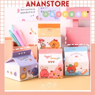 Giấy Note Hộp Sữa, Giấy Nhớ Ghi Chú Hoạt Hình ANANStore