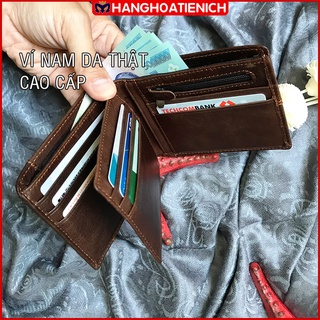 [NHIỀU NGĂN-CAO CẤP] Ví nam da bò, ví da nam dáng ngang đựng vừa giấy tờ xe cũ ( CÓ HỘP ĐI KÈM)