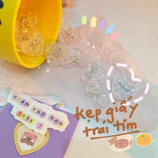 Kẹp Giấy Paper Clip Trái Tim Trong Suốt Clear Heart (lẻ 1 cái)