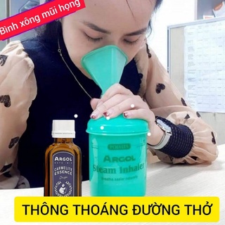 Bình xông mũi, máy xông mũi , xông hơi tinh dầu Argol Steam Inhaler - Làm sạch và thông đường hô hấp Dung Tích 350ml
