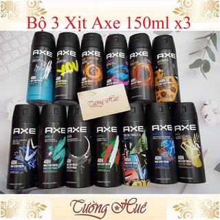 Bộ 3 Xịt Khử Mùi Toàn Thân Cho Nam AXE Body Spray - 150ml x 3 ( MÙI NGẪU NHIÊN)
