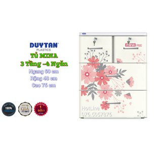 Tủ nhựa duy tân MINA 3 Tầng-4 Ngăn HOA CÚC
