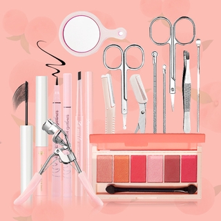 【Kiss Belle Shop】 Set 4 món trang điểm dành cho mắt mày +1 Bộ dụng cụ tỉa mắt 10 món KB-14JT-A01