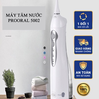 Máy Tăm Nước Prooral 5002 Cầm Tay Cao Cấp Tự Động Siêu Nhẹ Hỗ Trợ Vệ Sinh Răng Miệng Tặng Hộp Đựng Mang Đi Du Lịch