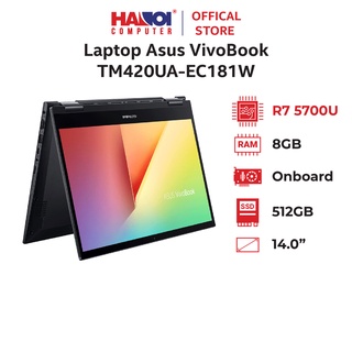 Laptop Asus VivoBook TM420UA-EC182W (R7 5700U/8GB RAM/512GB SSD/14 FHD Touch/Win11/Xoay/Đen)