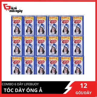 COMBO 6 dây Lifebuoy Tóc dày óng ả (Xanh) 12 gói x6