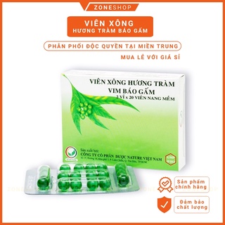Viên Xông Hương Tràm Vim Báo Gấm, Xông mũi họng cảm cúm (Hàng chính hãng) Hộp 2 vỉ x 20 viên [ZONESHOP]