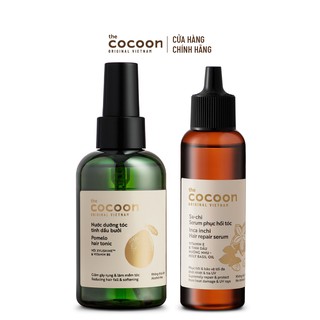 Combo tóc dài bóng mượt Cocoon: 1 Nước dưỡng tóc tinh dầu bưởi Cocoon 140ml + 1 Sa-chi Serum phục hồi tóc Cocoon 70ml
