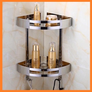 Kệ góc nhà tắm 2 tầng inox 304