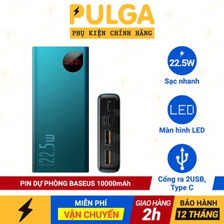 Sạc Dự Phòng Baseus 10000mAh Hỗ Trợ PD/QC3.0 Sạc Nhanh 22.5W Cho Iphone Samsung Xiaomi Oppo