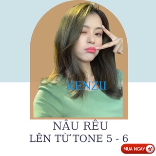 Thuốc Nhuộm Tóc Màu Nâu Rêu  Tặng Trợ Nhuộm  Kenzii Lên Từ Tone Nâu 5 - 6