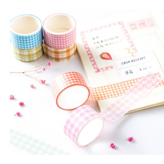 Bộ 4 cuộn washi tape caro rộng 2cm dài 2m/cuộn