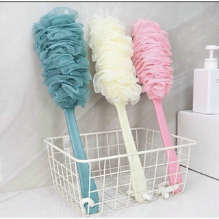 Cây Bông Tắm Chà Lưng Mềm Mượt Có Cán Dài  Cây tắm chà lưng mềm mại tạo bọt tốt