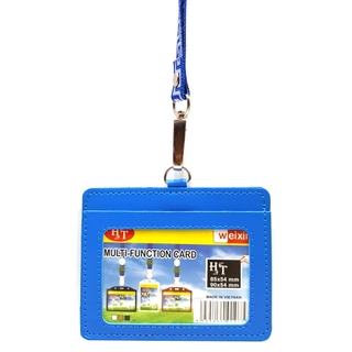 Bảng Tên Da 2 Mặt Dây Chữ Thập Dọc/Ngang - Màu Xanh