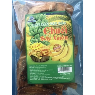 Đặc Sản Tây Bắc-Chuối sấy giòn Hương Việt gói 200g