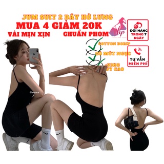 jumsuit ngố lửng 2 dây hở lưng áo liền quần có mút ngực mẫu sexy thời trang-VD18