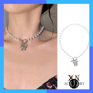 Dây Chuyền Ngọc Trai Nhân Tạo Mặt Bướm Xinh Xắn Phong Cách Hàn Quốc DC57