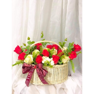 Giỏ hoa hồng sáp thơm tặng 20/10,20/11, sinh nhật