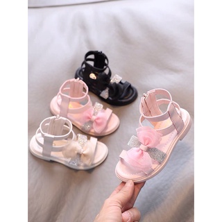sandal chiến binh bé gái - dép cho bé có kéo kéo gắn nơ 2021 126