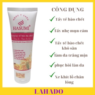 Tẩy tế bào chết toàn thân body trắng da mặt ngừa lão hoá Hasumi 60ml