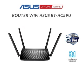 Bộ phát wifi (Router) Wifi ASUS RT-AC59U - Wifi 6 | 2.4 &amp; 5 GHZ | Cổng USB | Stream 4K | Chính hãng BH 3 năm
