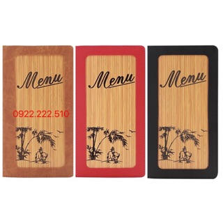 BÌA MENU GỖ 10-20 LÁ 2010 ( 10x20 cm)