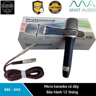 Micro có dây - Micro karaoke BBS K99 - Chống hú tốt - Hát nhẹ và êm - Hàng chính hãng - Bảo hành 12 tháng