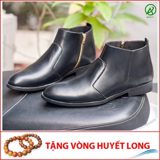 Giày Da Nam AROTI Chealsea Boot Cao Cổ Chất Đẹp Cao Cấp,Đế Khâu  Bền, Tăng Chiều Cao 3cm Form Hàn Đủ size  CB521-NH(HL