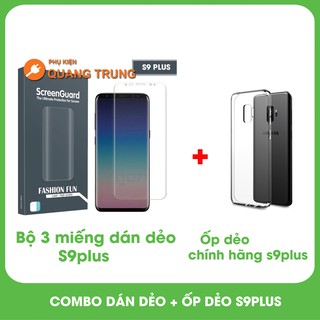 Combo bộ 3 miếng dán gor s9plus và ốp silicon chính hãng s9plus
