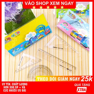 Bộ thước kẻ cứng 4 món✅FREESHIPCó video thậtBộ thước kẻ cứng 4 món tiện lợi cho học sinh và sinh viên - Phát Huy Hoàng