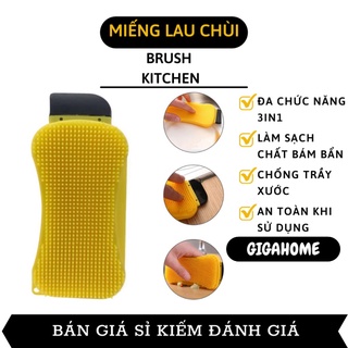 Miếng Lau Chùi Nhà Bếp GIGAHOME Dụng Cụ Chà Nồi, Xoong Vệ Sinh Nhà Bếp Silicone 3in1 5270
