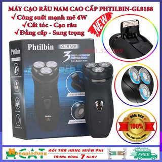 [MẪU 2021] Máy cạo râu nam cao cấp Phtilbin GL8188 đa năng 3 lưỡi kép, công suất 4W