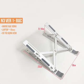 Giá đỡ LAPTOP, MACBOOK, IPAD bằng nhôm có thể điều chỉnh được độ cao, đế tản nhiệt laptop, đế kê laptop nhôm