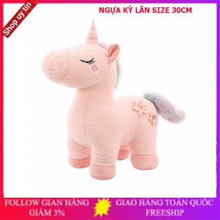 Gấu bông hình kỳ lân đáng yêu thú nhồi bông ngựa 1 sừng làm quà tặng siêu cưng (30cm)