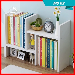 Kệ sách kệ để đồ làm việc lắp ghép đa năng-màu trắng