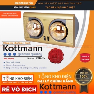 [CHÍNH HÃNG] Đèn sưởi nhà tắm Kottmann 2 Bóng Hồng Ngoại